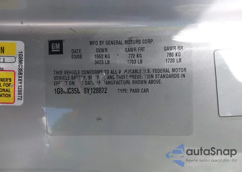 2008 Saturn Sky из США, поврежденный, VIN 1G8MC35BX8Y128872